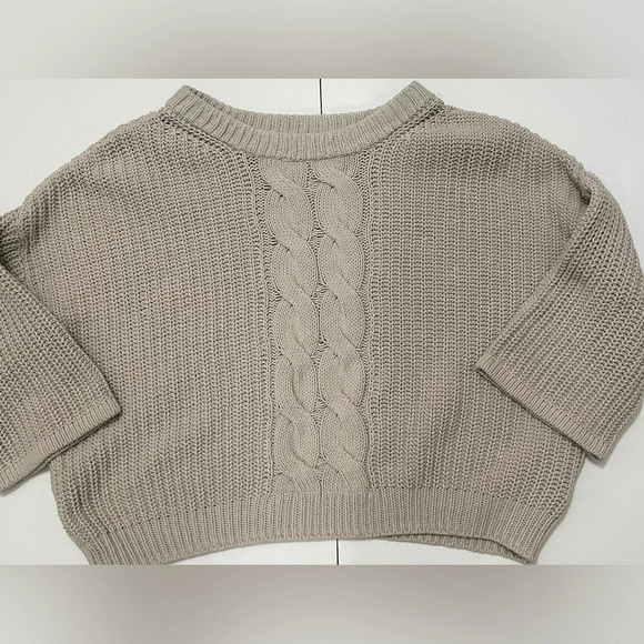 Forever 21 Knit Drop Sleeve Tan Sweater small - Picture 1 of 10